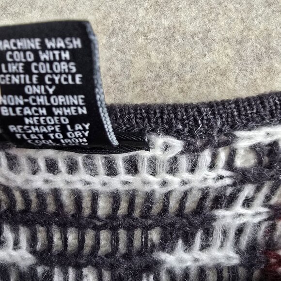 Rue21 Tribal Pattern Open Front Long Cardigan Burgundy Gray Acrylic Knit X-Small - Picture 4 of 6